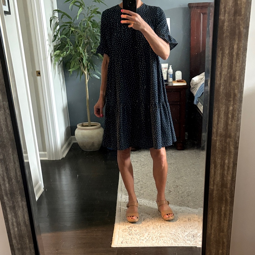 Stevie Hender Navy Polka Dot Dress - Picture 2 of 4